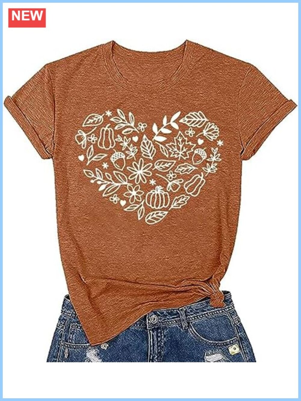 Women's Fall Pumpkin Graphic Tee Thanksgiving Halloween T-Shirt
